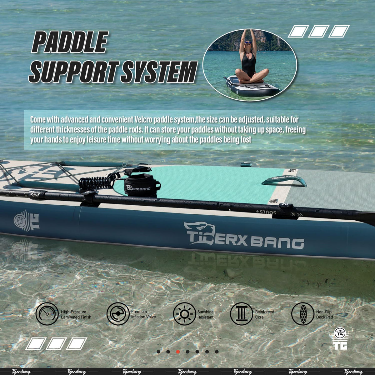 TIGERXBANG DEFENDER-PRO Paddle Board, 10'6'' x 32'' x 6'', Inflatable, Blue