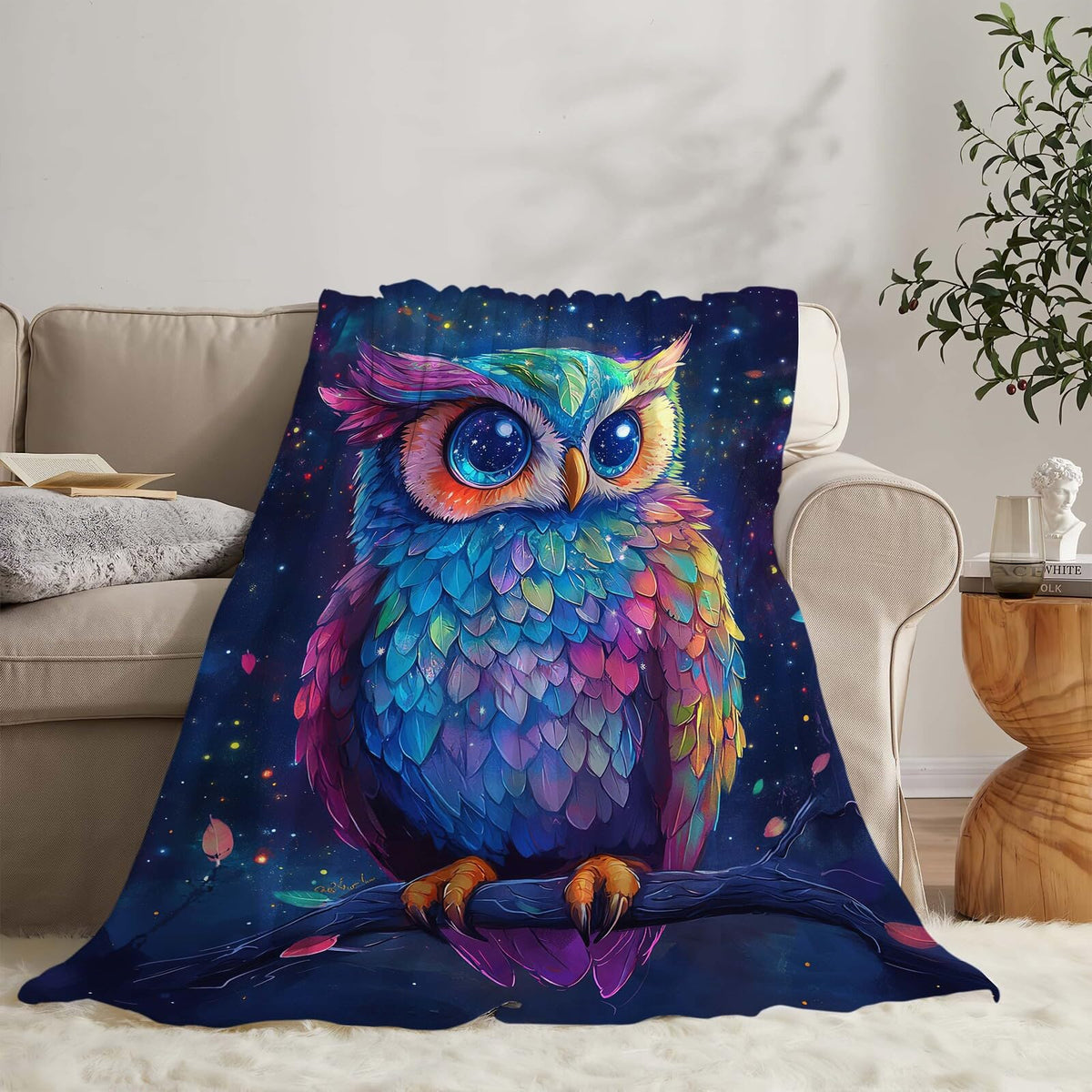 Owl Blanket Cute Owl Throw Blanket Gifts for Women Girls Men Boys Kids Adults Super Soft Cozy Plush Fluffy Fuzzy Fleece Blanket Decor 40''X50''