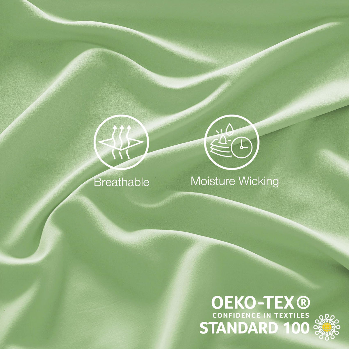 Yibeizi Sage Green Sheet Set Full Size, Kids Bedsheets Microfiber Deep Pocket Cute Bed Sheet & Pillowcase Sets 4 Pieces