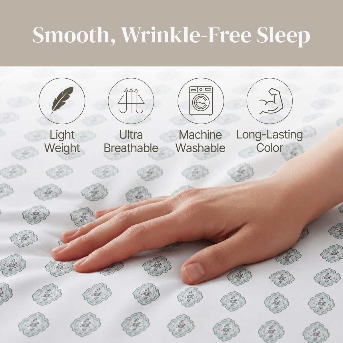 Modern Threads Printed 4-Piece Extra Soft Bedding Sheets & Pillowcase Set, Deep Pocket up to 16 inch Mattress Claire King