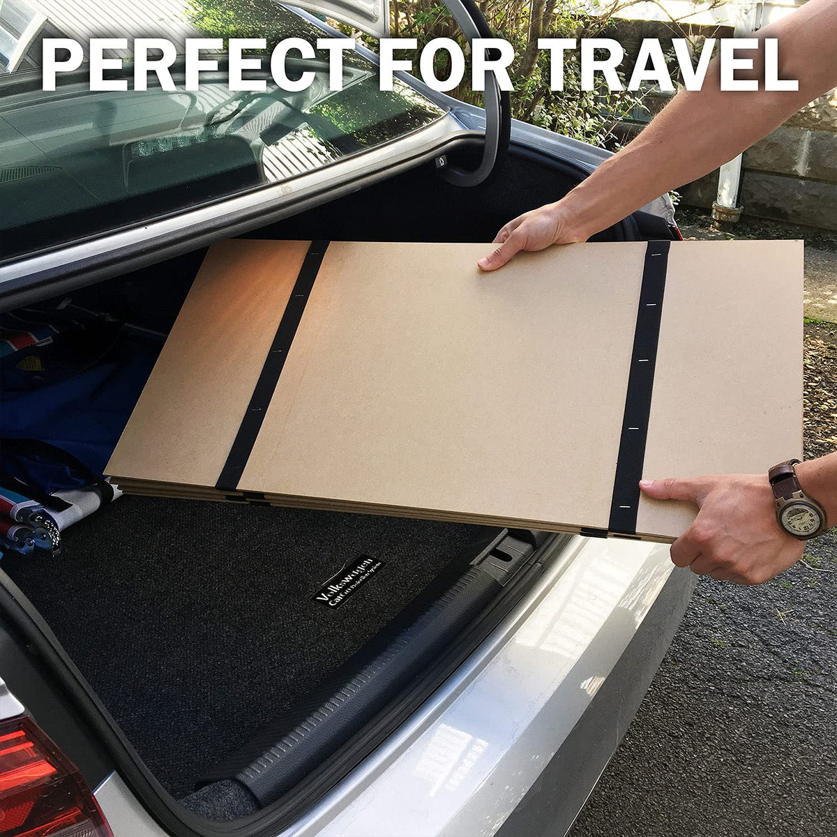 DMI Foldable Box Spring, Bunkie Board, Bed Support Slats for Support to Streamline and Minimize the Bed, No Assembly Needed, Twin Size, 60 x 30,Brown