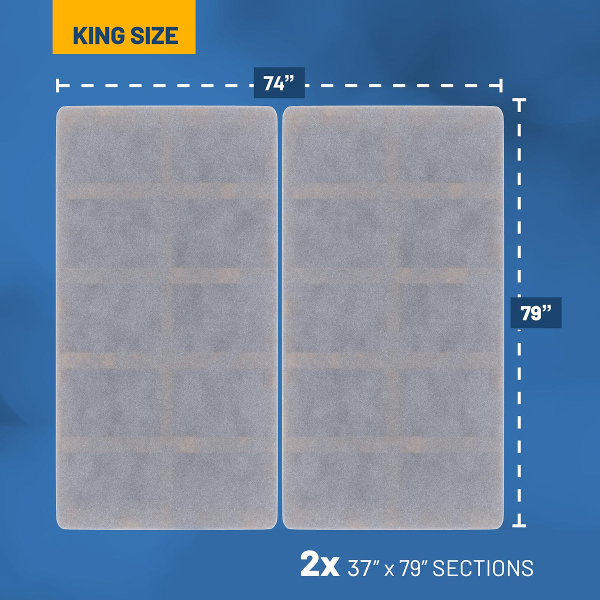 Greaton, 1.5" Split Wood Bunkie Board King Size Bed, Under Mattress Support, Fully Assembled, Fabric Ventilation Cover-Replaces Wooden Slats or Box Spring for Bed Frames