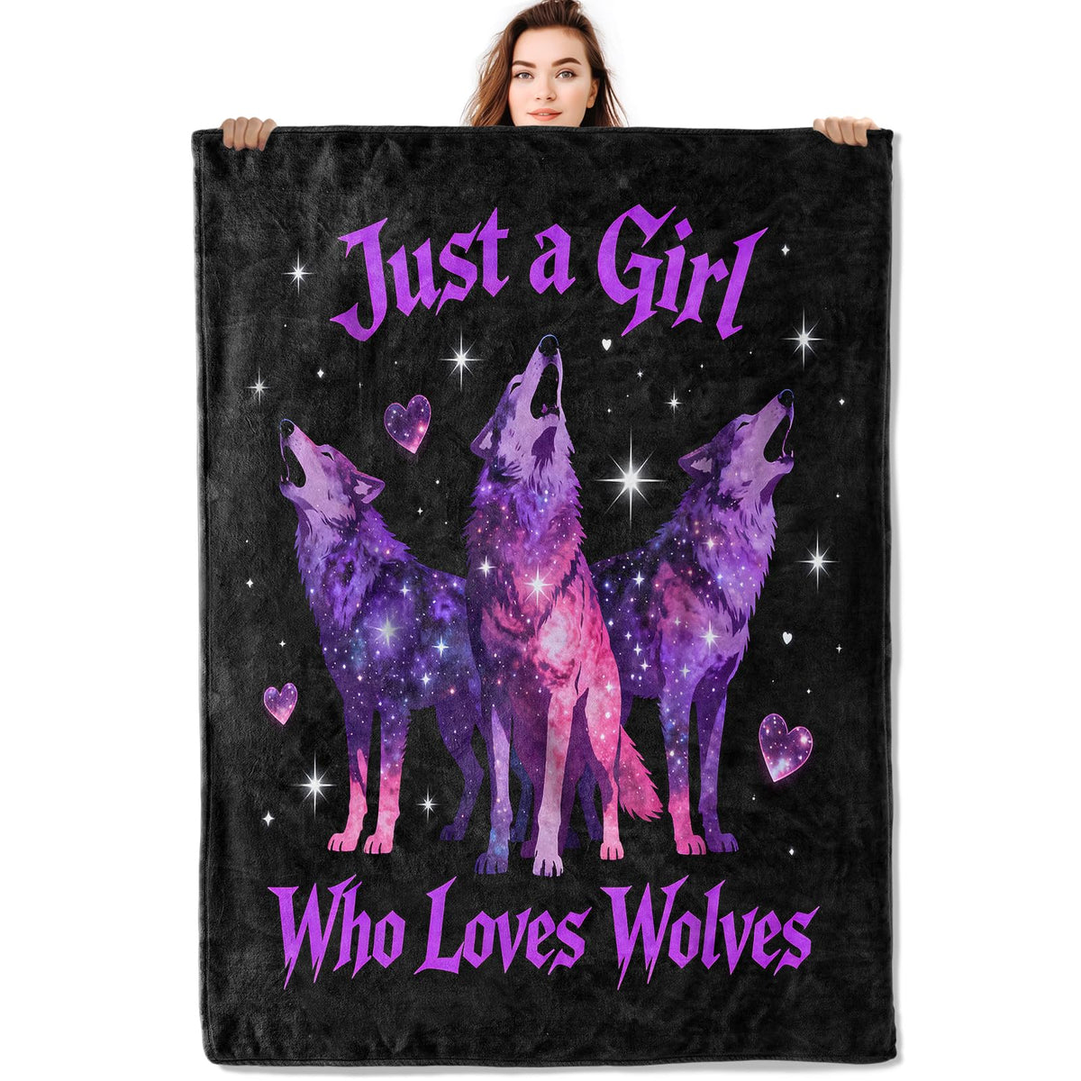 KTRJXI Wolf Throw Blanket Soft Lightweight, Colorful Wildlife Blankets for Bedroom Living Room Sofa Office, Fantasy Neon Animal Cozy Throws, Home Accent and Kids Girls Boys Gifts, 50 X 60 Inch