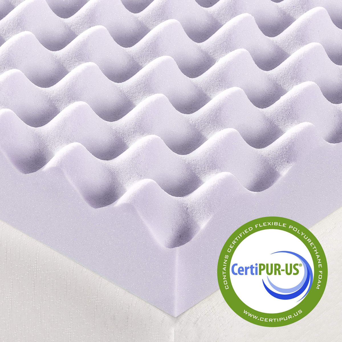 Best Price Mattress 3 Inch Egg Crate Memory Foam Mattress Topper with Soothing Lavender Infusion, CertiPUR-US Certified, Dorm Essentials, Twin