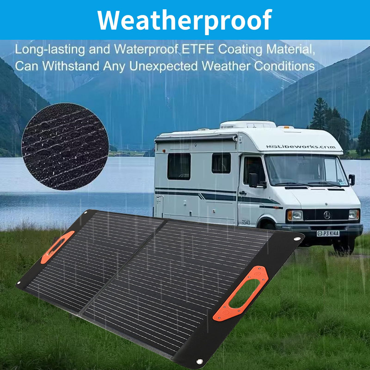 100W Portable Solar Panel for Power Station, Compatible with Jackery, Ecoflow, Bluetti, Anker and More Portable Power Stations, Weatherproof for Camping, RV, Emergency Power (100W)