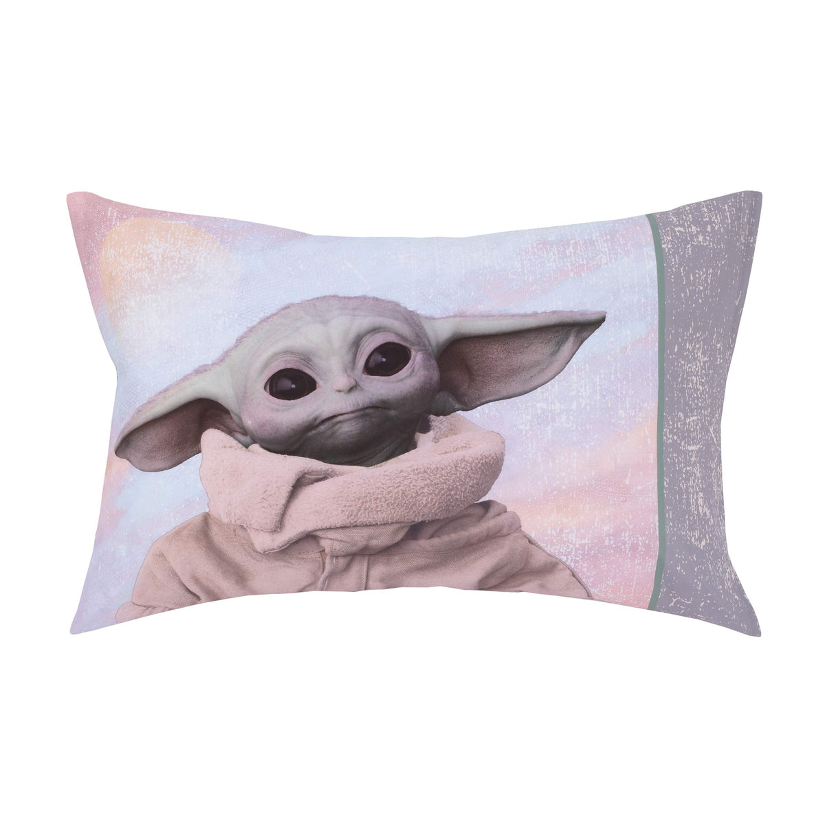Disney Star Wars The Mandalorian The Child Green, Tan, White 4 Piece Toddler Bed Set - Comforter, Fitted Bottom Sheet, Flat Top Sheet, Riversible Pillowcase