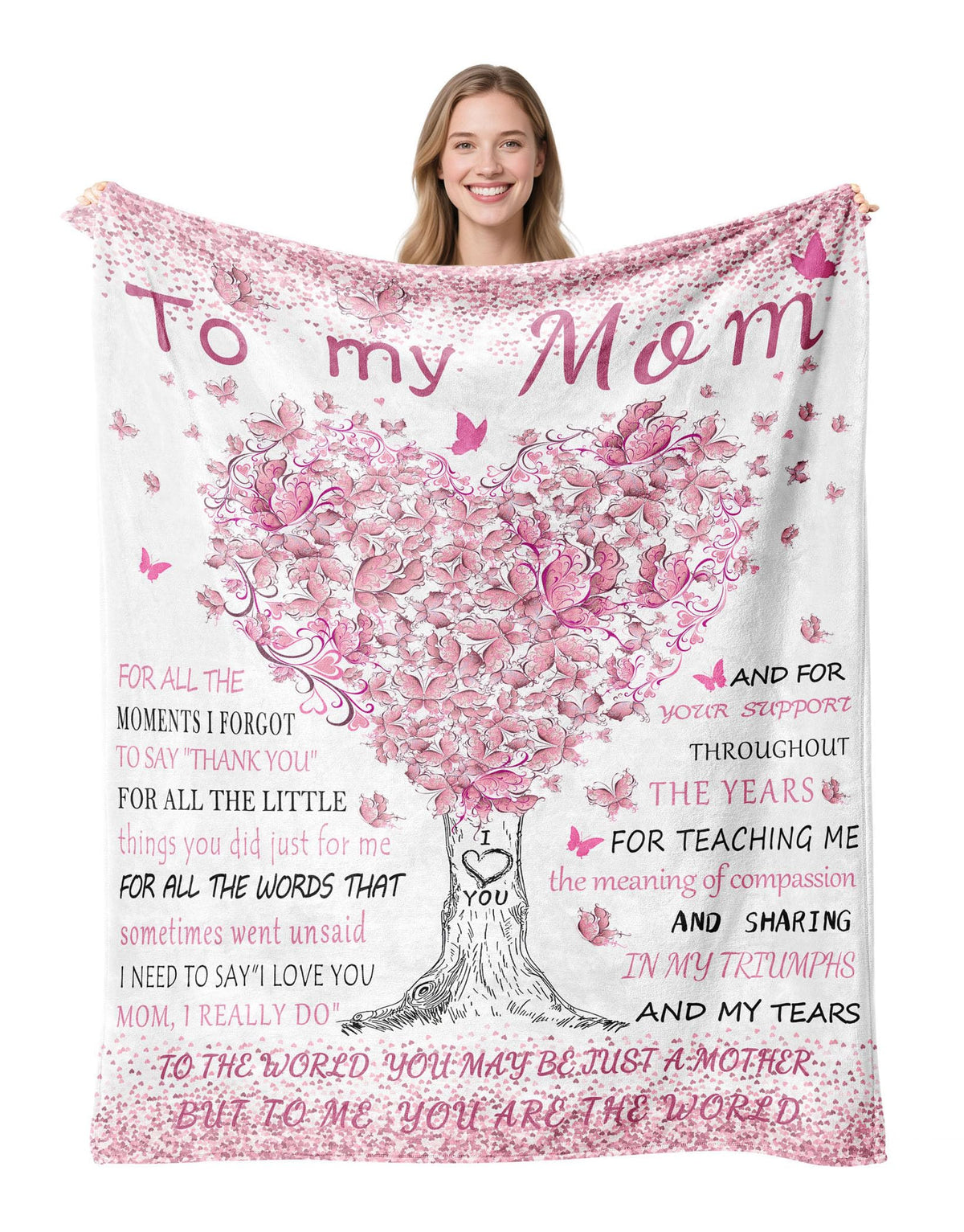 HUBSERUG Mothers Day Blanket Gifts for Mom, Mom Birthday Gifts from Daughter Son, Mothers Gift for Christmas Valentine's Day Thanksgiving Day, Moms Birthday Gift Ideas Flannel Throw Blanket 60" X 50"