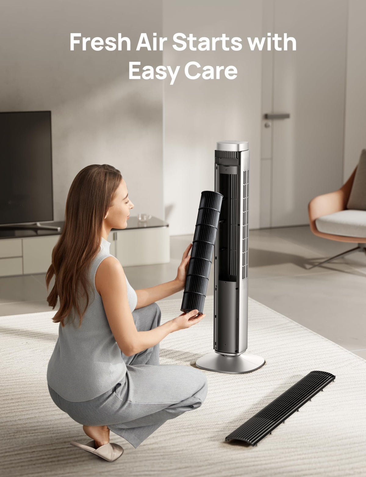 DREO Tower Fan for Bedroom, Standing Oscillating Fan with 40ft Far Airflow, 20dB Quiet, 12 Speeds, 28ft/s Velocity, Smart Control, DC Motor, 42 inch, 90° Oscillation, 4 Modes, 12H Timer, Pilot Pro S