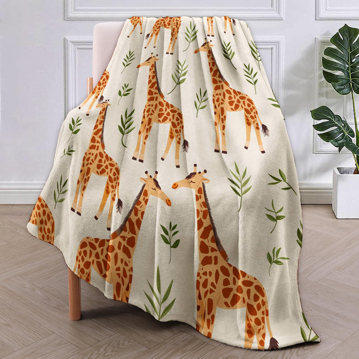 VANZEV Giraffe Fleece Blanket Gifts for Kids and Adults, Cute Animal Cozy Throw Blankets, Soft Warm Plush Giraffe Blanket for Home Decor, 50x60 inches