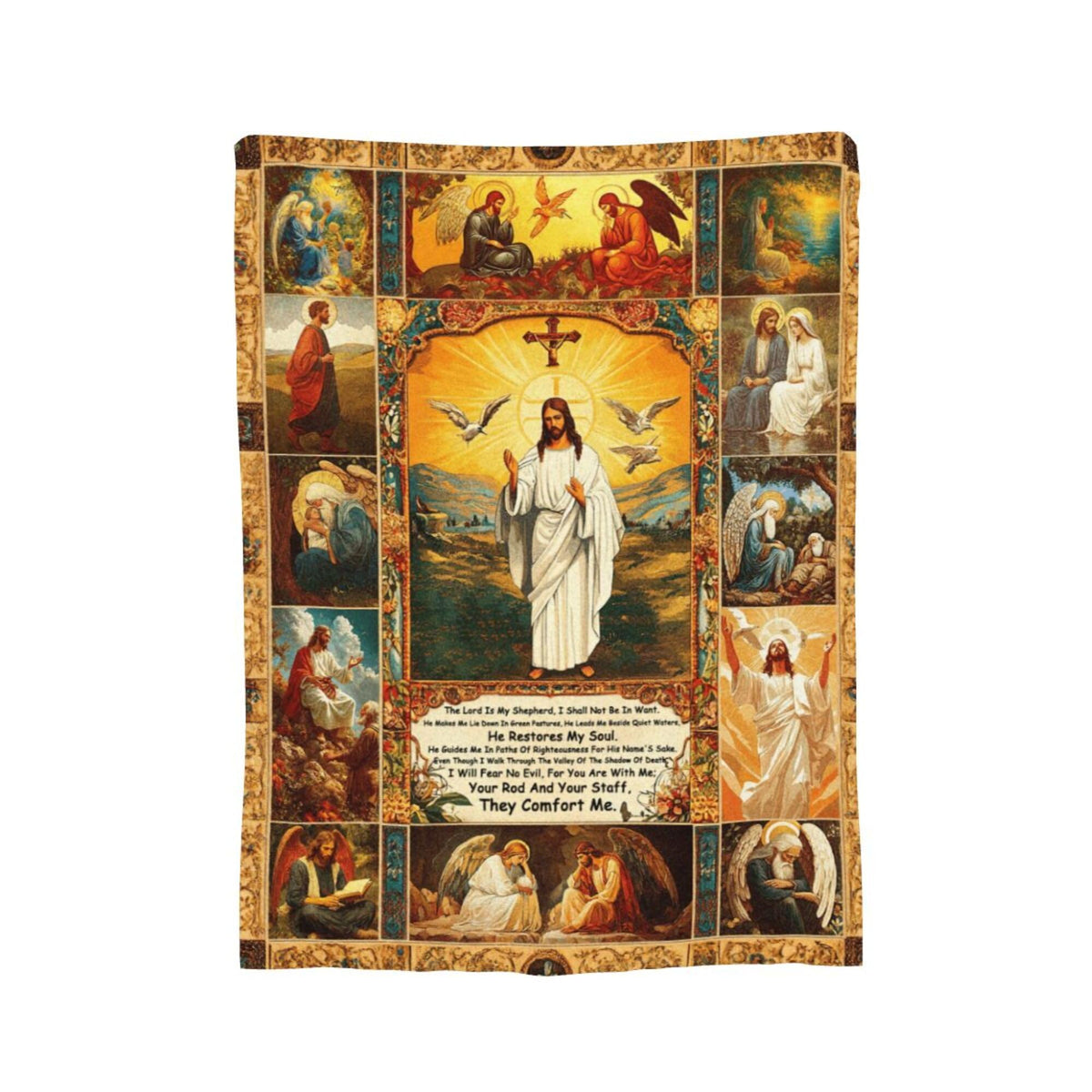 Christian Jesus Blanket Christian Prayer & Scripture Throw Blanket - Inspirational Bible Verses, Ultra-Soft Lightweight Flannel (60"X50") for Adults & Kids - Uplifting Faith Gift