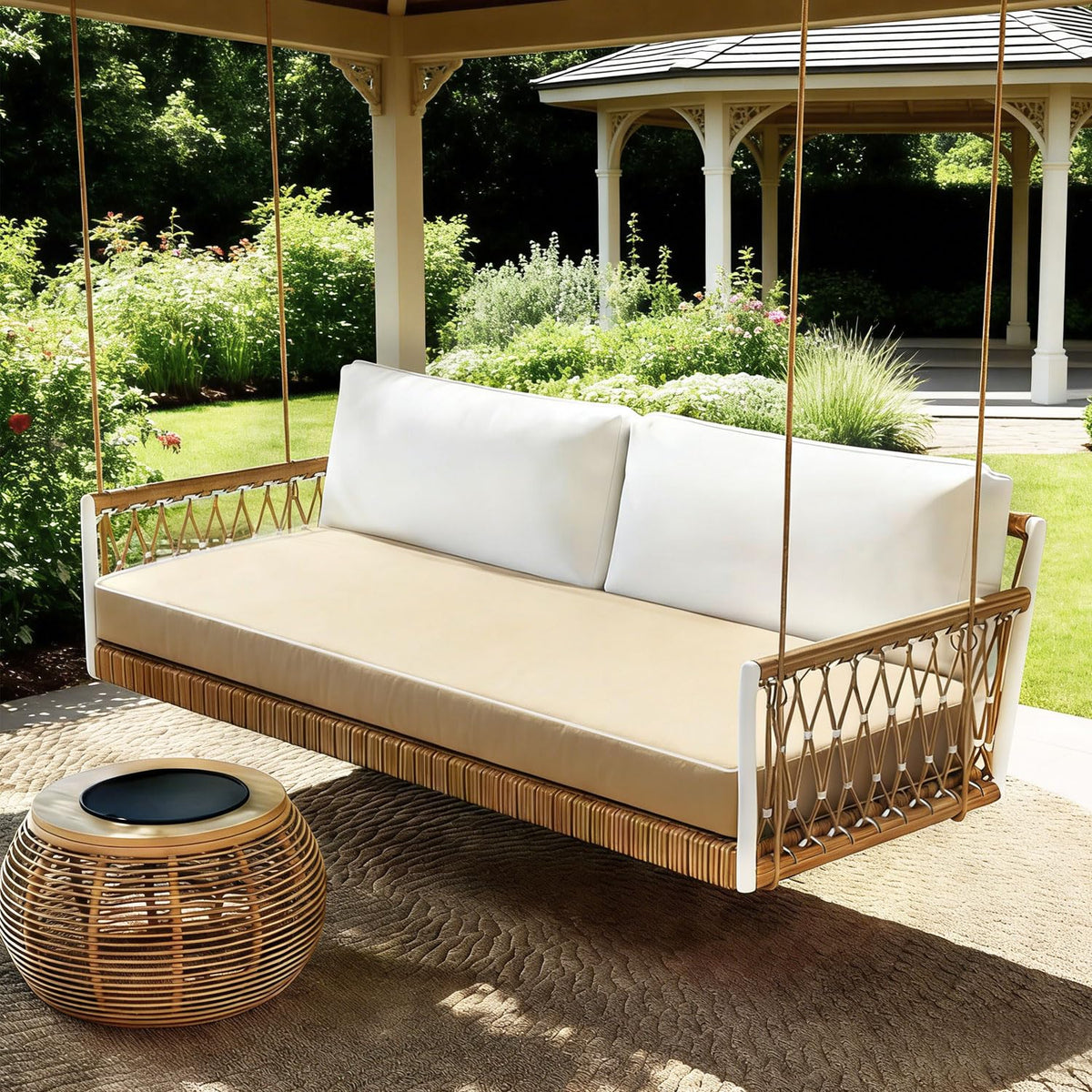 Thankyall Twin Outdoor Porch Swing Bed Mattress Cover Waterproof, 75 * 39 * 6inch Outdoor Daybed Mattress Covers Sheet Fitted Slipcover with Zipper-ONLY Twin Cover (Sky Blue)
