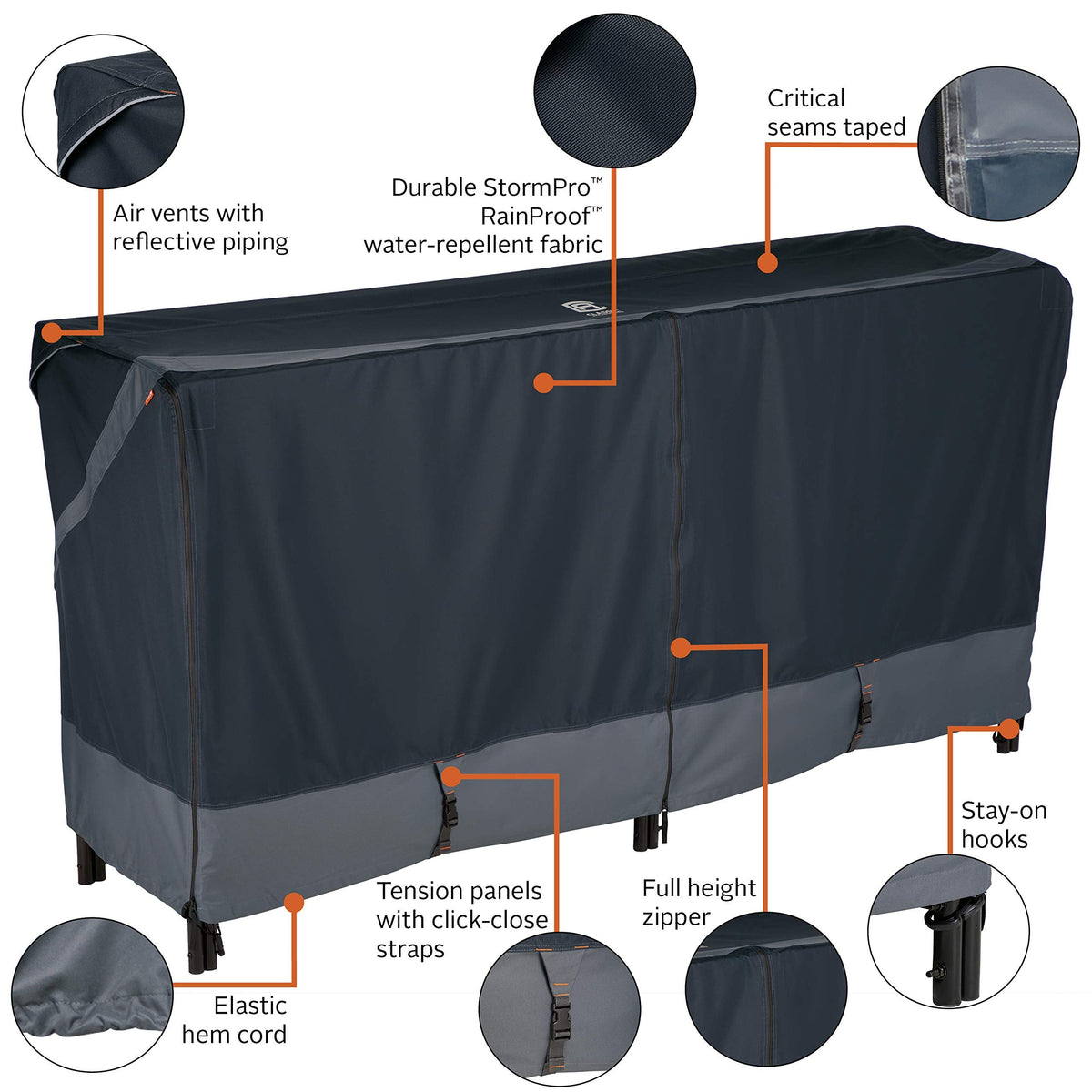 Classic Accessories StormPro Waterproof Heavy-Duty 8 Ft Log Rack Cover