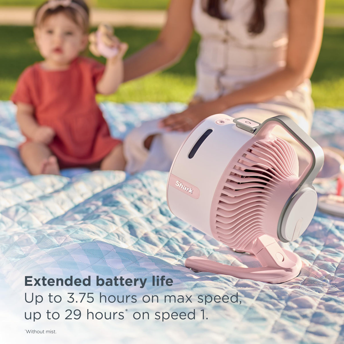 All-New Shark FlexBreeze HydroGo Pro Fan, Indoor & Outdoor Powerful Cooling Fan with Dry-Touch Mist, Portable Cordless & Corded, Long Battery Runtime, 5 Speeds, Sky, FA056BL (2026 Release)