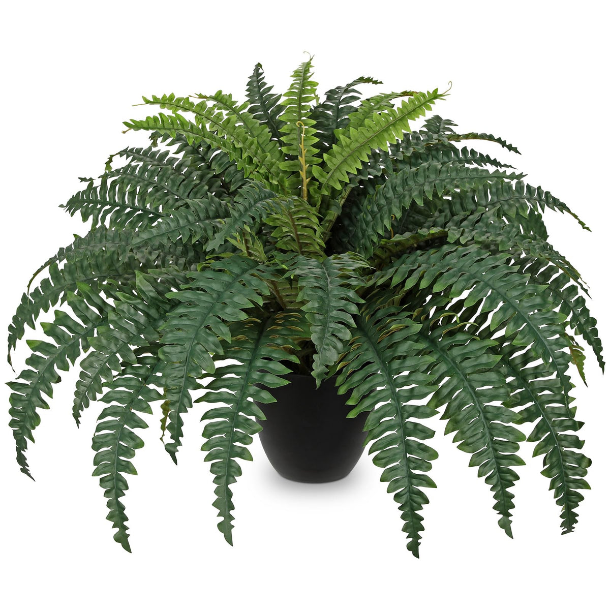 Hollyone Artificial Large Fern Boston Potted Plant for Outdoors & Indoor 25.5inch Faux Fake Fern Bush Plant in Pot for Patio Garden Farmhouse Windowsill Entrance Porch Office Living Room Home Decor