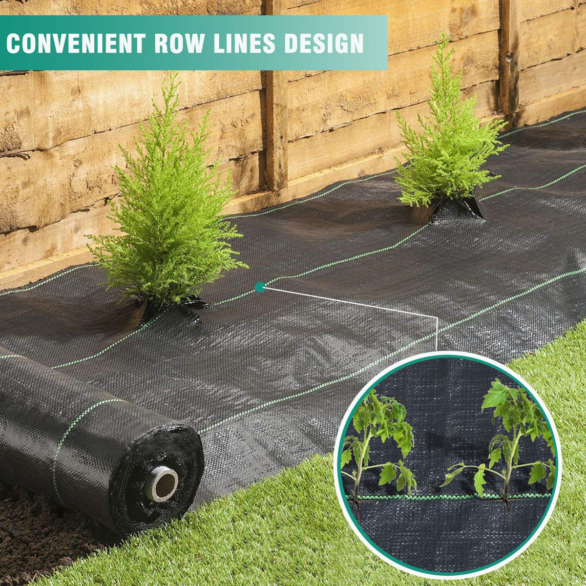 Snail 6ft x 300ft Weed Barrier Landscape Fabric Premium 5oz Pro Heavy Duty Ground Cover Anti-Weed Gardening Mat High Permeability Easy Setup Commercial Outdoor Weed Mat