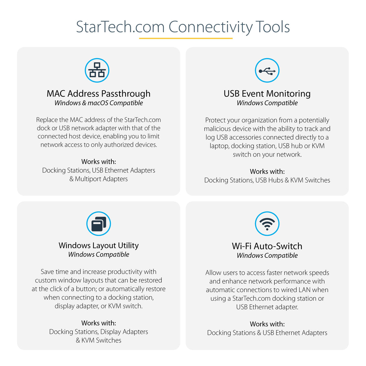 StarTech.com USB-C Quad Monitor Docking Station for MacBook Pro/Air M1 M2 M3 M4 & Windows, Universal 4K 60Hz HDMI DP Dock, Thunderbolt Compatible, 100W Laptop Charging