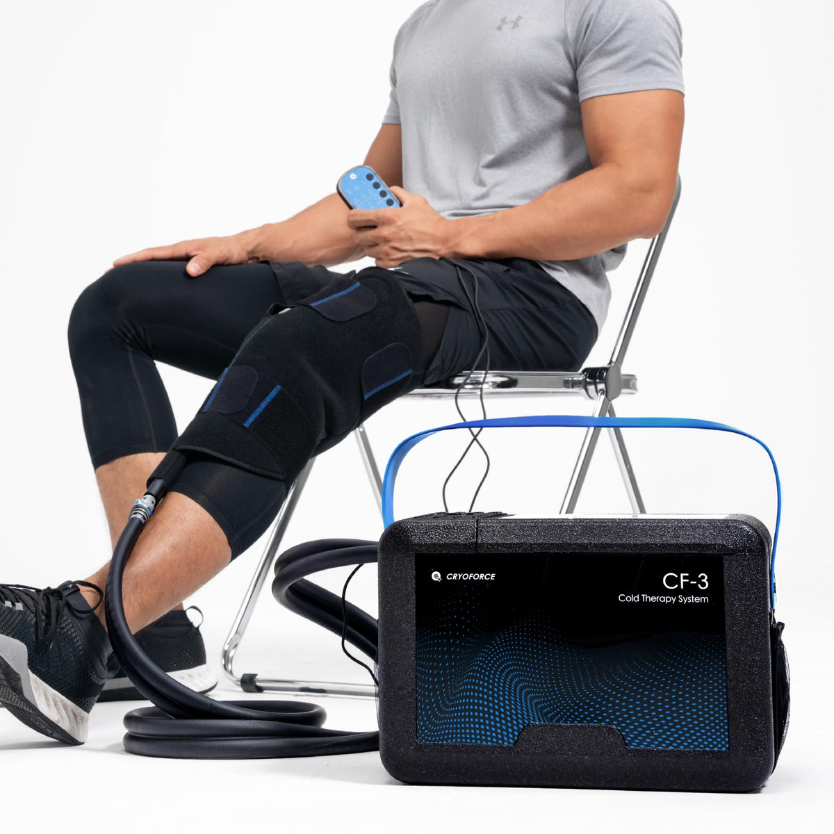 CRYOFORCE CF-3 Pro Cold Therapy Machine, 11QT Large-Capacity Ice Therapy System for Full Knee & Shoulder Coverage, Programmable Recovery System for ACL, TKR & Sports Training