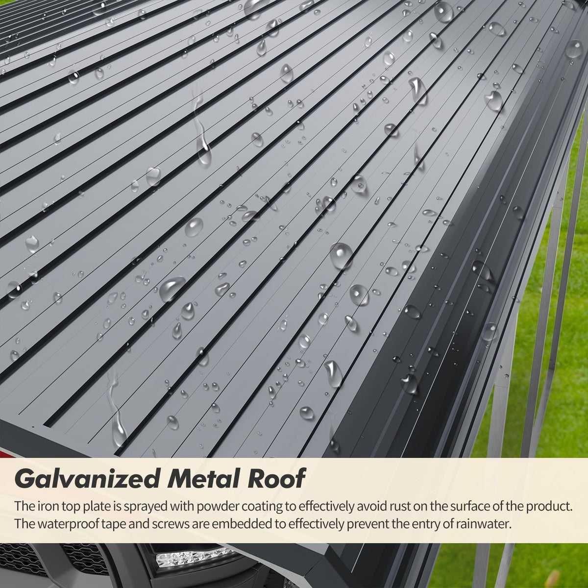 10x15 FT Heavy Duty Metal Carport with Galvanized Steel Roof, Oversized Car Shelter for Trucks Boats Tractors – Outdoor Vehicle Canopy for Driveway, Yard, Farm