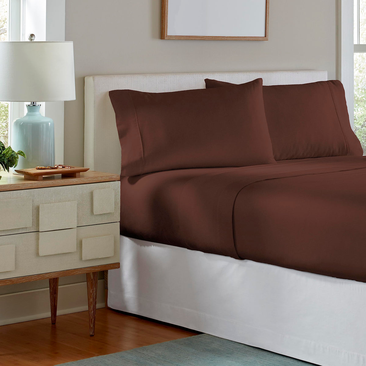 Pointehaven Heavy Weight 100-Percent Cotton Flannel 1 pc, Queen Sheet Set, Chocolate
