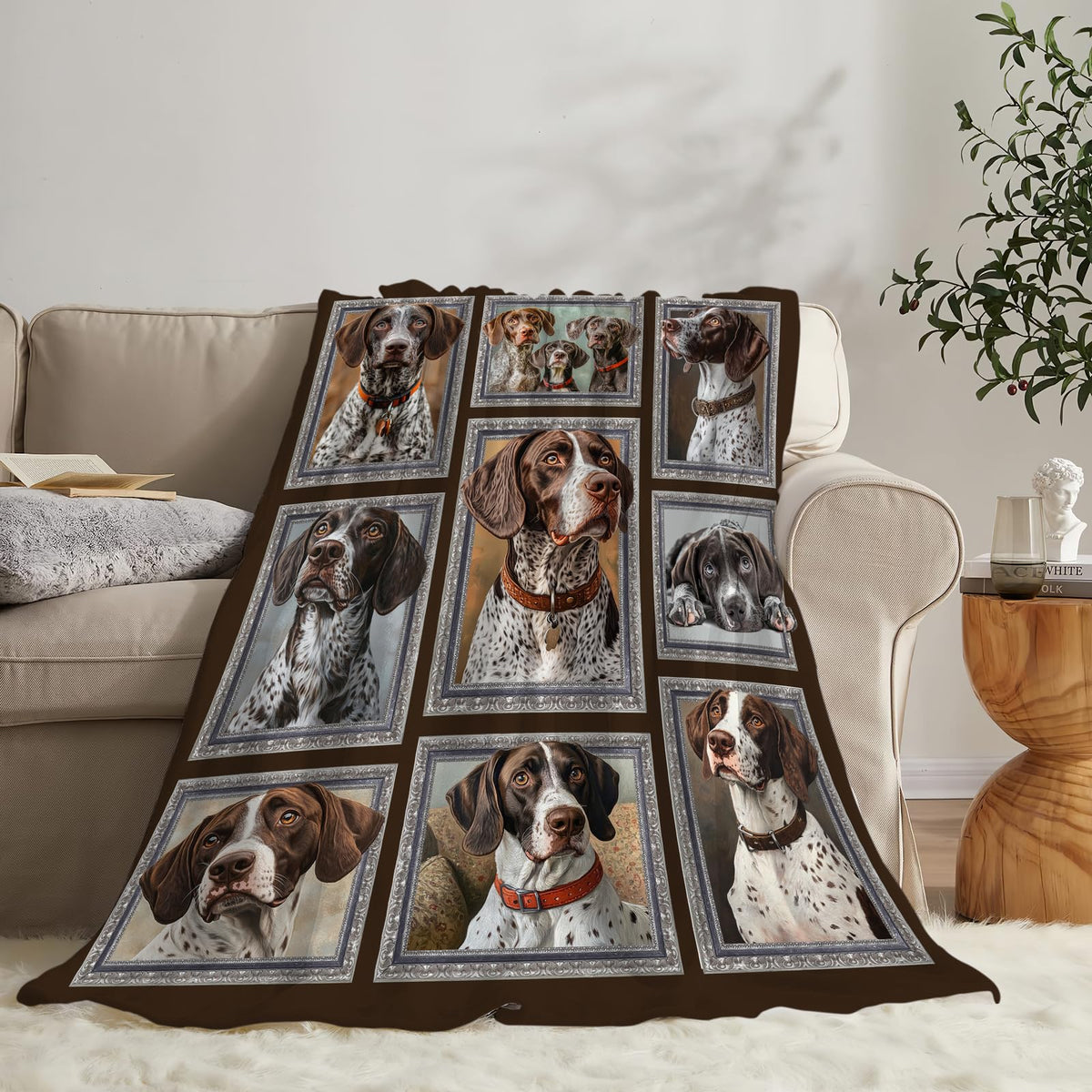 German Shorthaired Pointer Blanket Soft Fuzzy Fleece Dog Throw Blankets Decor Cozy Warm Plush Flannel Dogs Blankets Gifts for Boys Girls Men Women Home Chair Sofa Couch Bed 50"X40"
