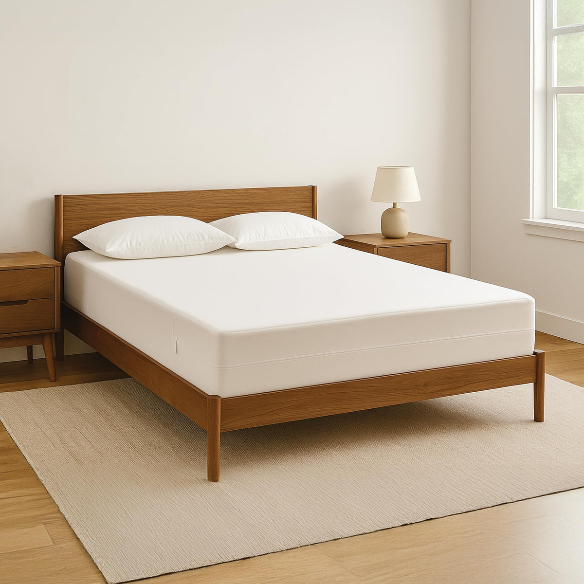 Snuze Total Protection Mattress Encasement Queen Size, 6-Sided Waterproof Mattress Cover Zippered Encasement for Allergen and Dust Protection, Machine Washable, Fits Up to 15” Deep Mattress