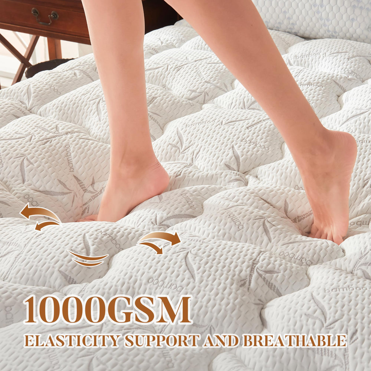 PRIMESOFT King Size Thick Pillow Top Mattress Topper, Up to 21 Inch Deep Pocket, Soft Breathable for Back Pain, Waterproof Protector Cover (White)