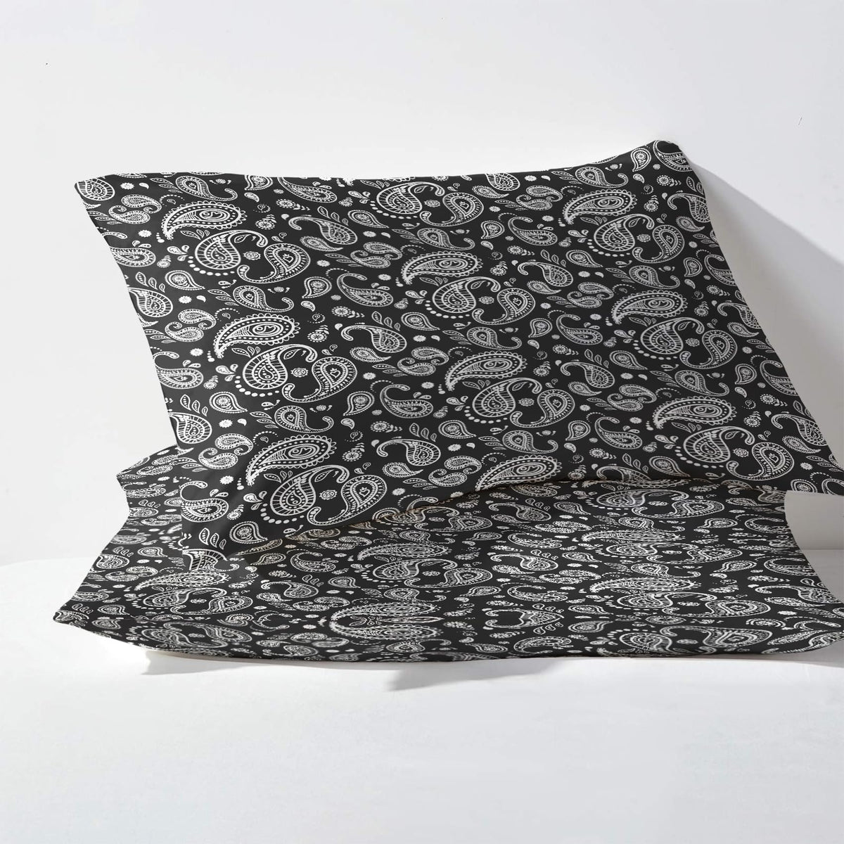 NOGAWA Black Bandana Bed Sheets, Paisley Sheets & Bedroom Decor, Full Sheets Set Boho Bohemian, 16 Inch Deep Pocket Fitted Sheet & Flat Sheet, Bedding Sheets & Pillowcases