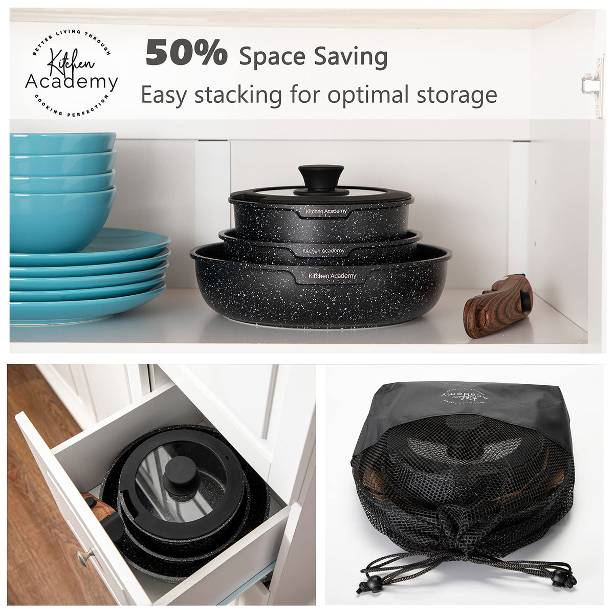 Enamel Cast Iron Cookware Set 7 Pieces & 10 Pieces RV/Camping Cookware Sets