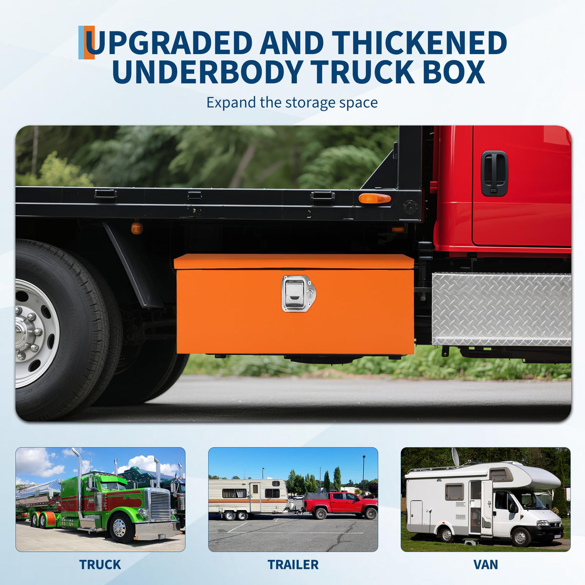ExploreHorizon 30 Inch Heavy Duty Steel Truck Bed Tool Box Truck Car Outdoor Trailer Pickup Toolbox, RV Storage Organizer w/Lock & Keys