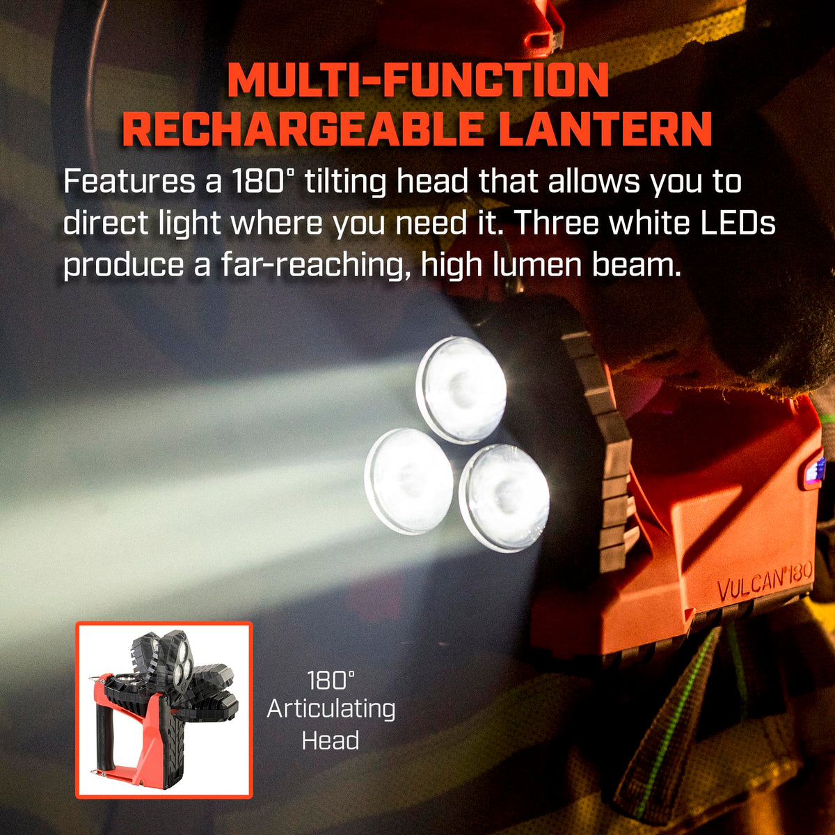 Streamlight 44310 Vulcan 180 Lantern 1200 Lumens with Quick Release Strap, Without Charger, Orange