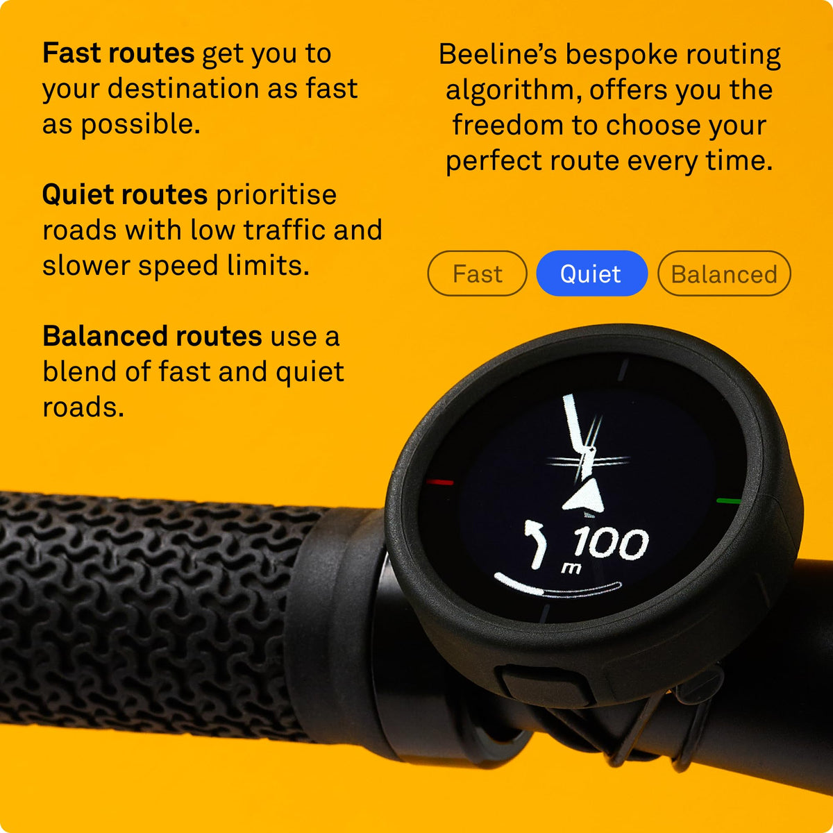 Beeline Bike GPS Computer - Velo 2 | Wireless Global Navigation Map | Weatherproof & 11+ Hours Battery Life | USB Charging | Sat Nav for Cycling with a Strap Mount Included | Glove Friendly