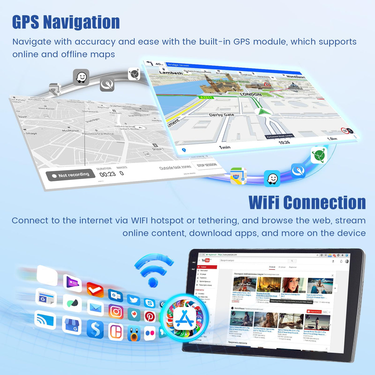 5Ghz WiFi [4G+128G] Android 15 Car Radio for Jeep Compass Patriot 2010-2016 Car Stereo with Wireless Carplay/Android Auto, 10 Inch HD Touch Screen with GPS Bluetooth FM/RDS EQ SWC
