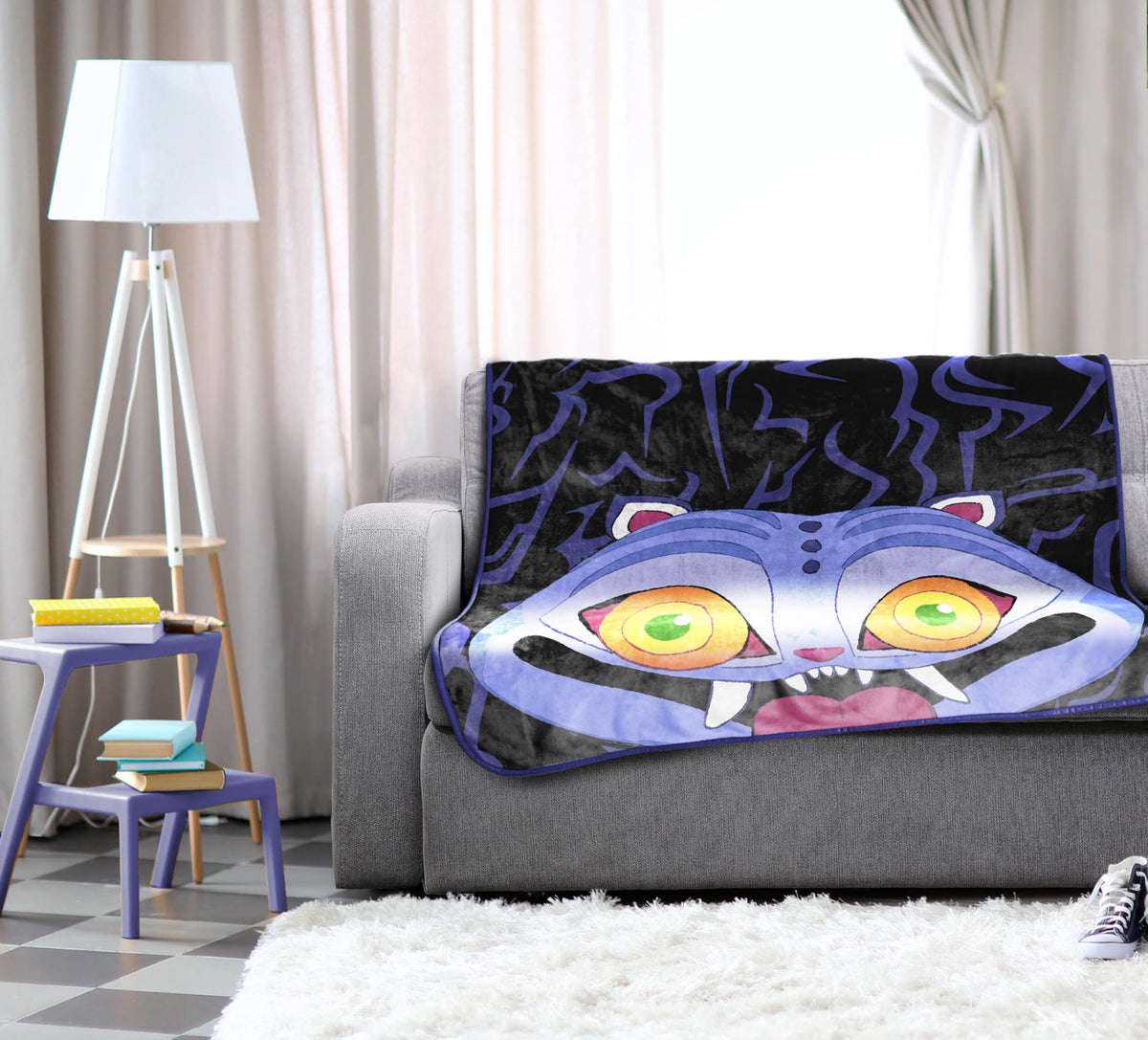 Jay Franco Kids Plush Throw Blanket – Ultra Soft Cozy Plush Fleece for Bed, Couch, Sofa, Home Décor, Official Licensed Derpy, Black - Kpop Demon Hunters, 46x60 - Throw Blanket
