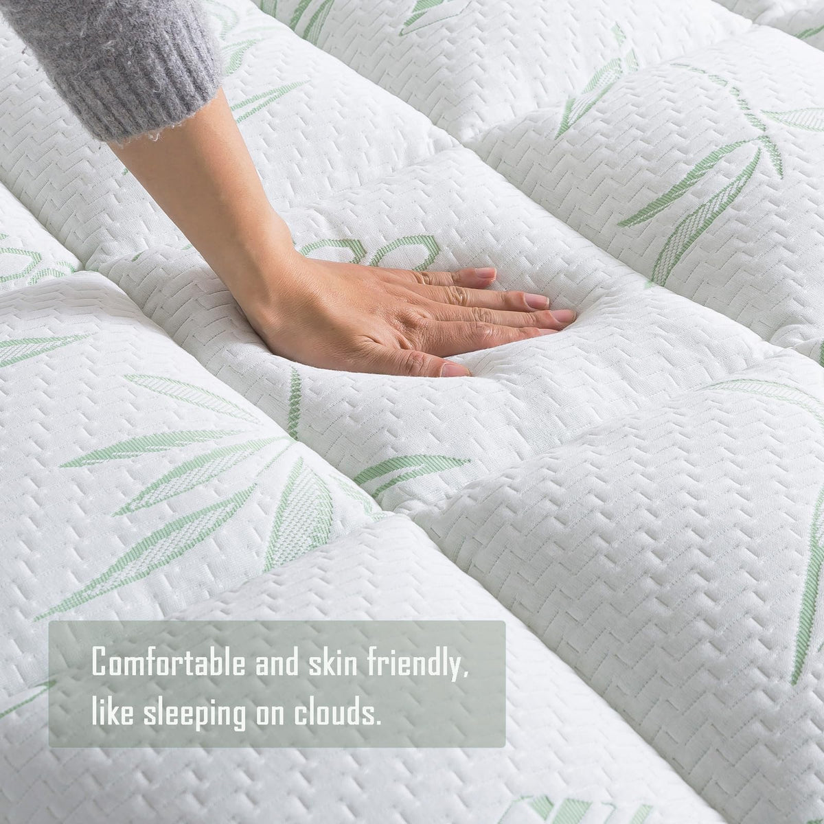 WhatsBedding Mattress Topper Twin, Soft Pillow Top Mattress Topper with Deep Pocket Fits 8–21 Inch,7D Spiral Fiber Filling, Bamboo Viscose Air Layer Twin Mattress Topper