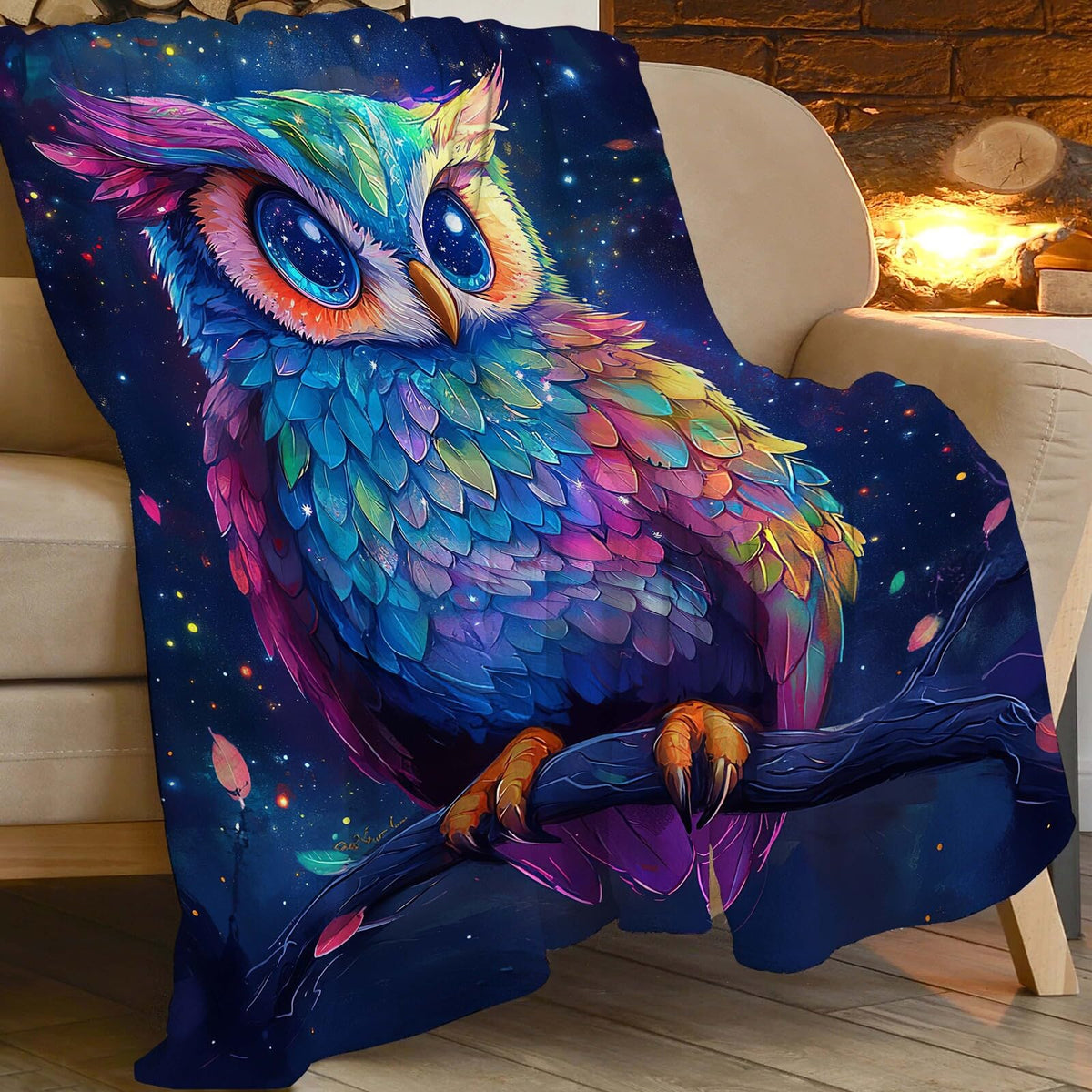 Owl Blanket Cute Owl Throw Blanket Gifts for Women Girls Men Boys Kids Adults Super Soft Cozy Plush Fluffy Fuzzy Fleece Blanket Decor 40''X50''