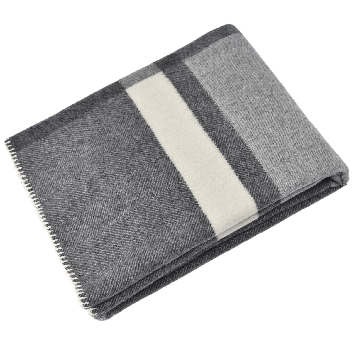 100% Wool Checkered Print Throw Blanket 71 x 47 Inches, Soft Breathable Cozy Blanket Decorative Throw Blanket for Couch Home Bedroom Reading Chair Decor, Charcoal Grey White