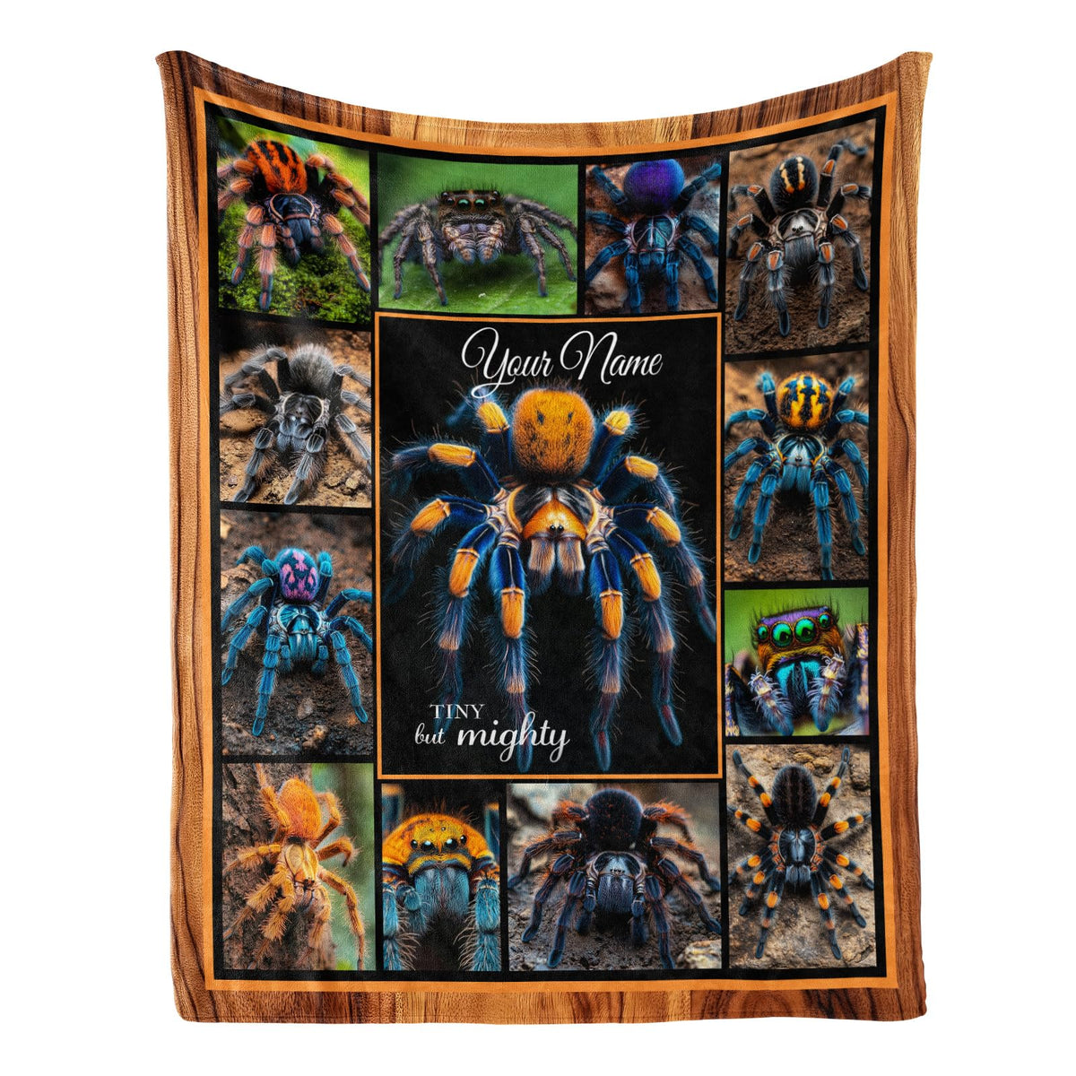 Levens Personalized Spider Blanket Gifts for Tarantula Lovers 60"x50" Custom Blanket with Name, Tarantula Throw Blanket for Men Women Kids Soft Flannel Blanket for Couch Sofa Bed Birthday Gifts Idea