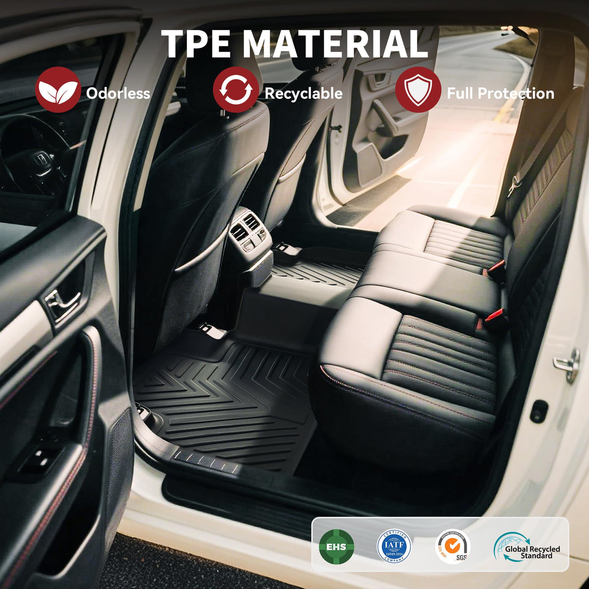 YITAMOTOR Floor Mats & Cargo Liner Set Fit for Toyota 4Runner 2024, Custom Fit TPE All-Weather Floor Liners 2013-2024 Toyota 4Runner 5 Passenger Model w/o Sliding Rear Tray, Black