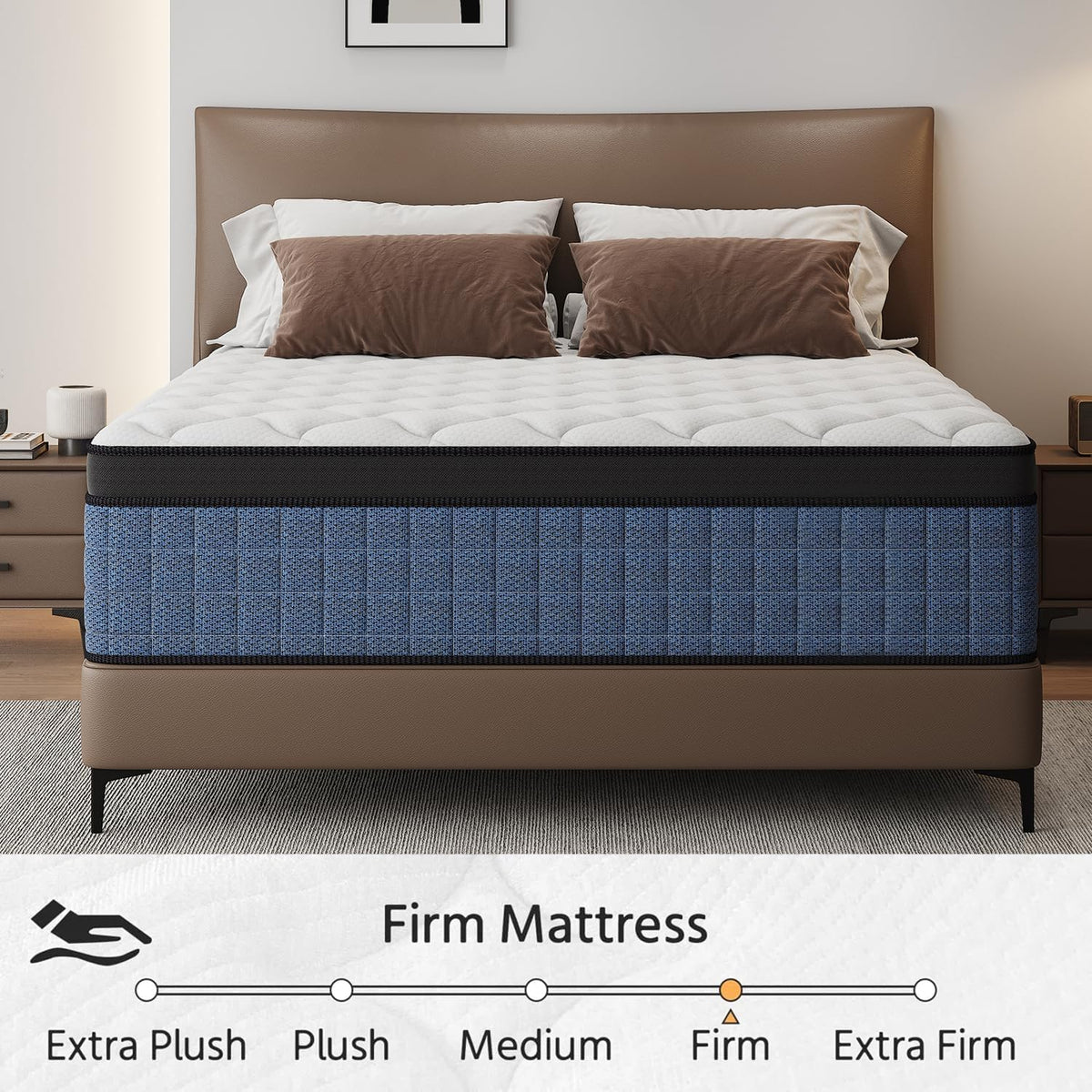 NHNHPO 12 Inch Queen Mattress,Queen Size Mattress in a Box,Gel Memory Foam Hybrid Mattresses with Pocket Springs for Motion Isolation,Pressure Relief,Medium Firm,Back & Lumbar Support,365-Night Trial