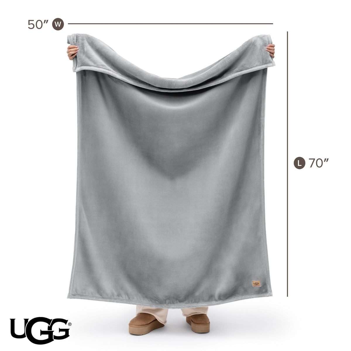 UGG Coco Plush Fleece Throw Blanket – Soft & Cozy Blanket for Couch, Bed & Sofa, Perfect for Home Decor, House Warming Gifts or Luxurious Birthday Gifts for Women, 50" x 70", Seal Gray