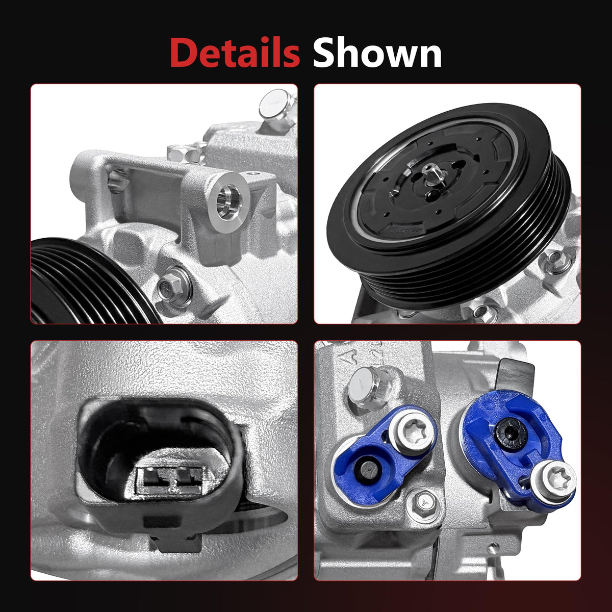HYR New Air Conditioner AC Compressor with Clutch Compatible with Audi A4 A4 Quattro 2005-2013, Q5 2011-2012, A5 A5 Quattro 2010-2012, A6 2012-2015, A6 Quattro 2013-2015, 1.8L 2.0L 3.2L
