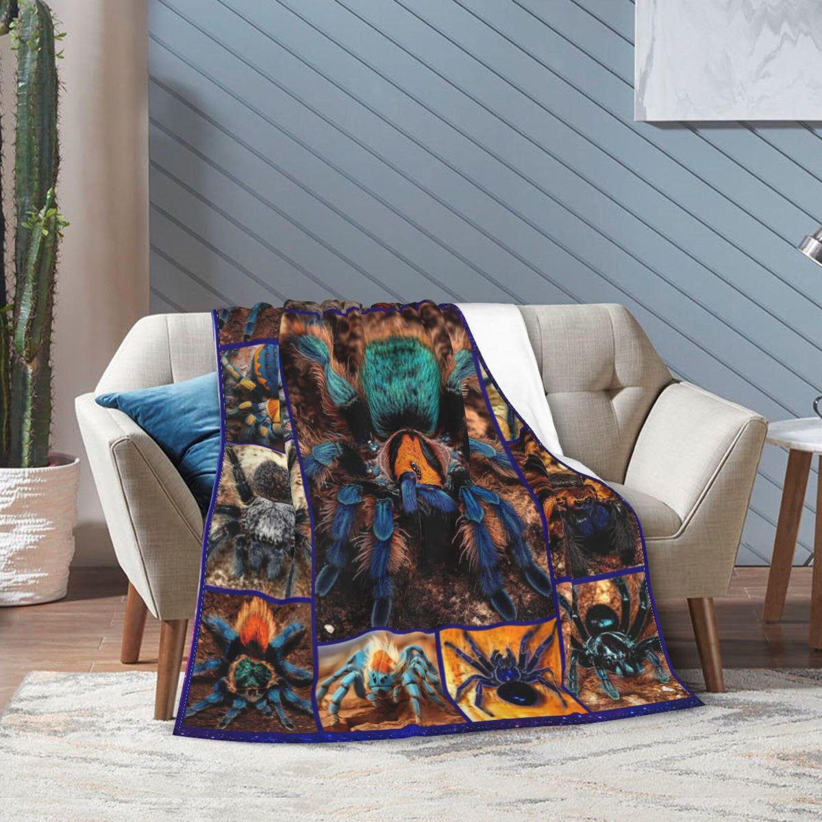 Spider Blanket Spider Decor Cozy Animal Throw Super Soft Plush Flannel Fleece Blanket Gift for Kids Adults Men Women Ultra Warm & Lightweight Flannel, 60"X50"