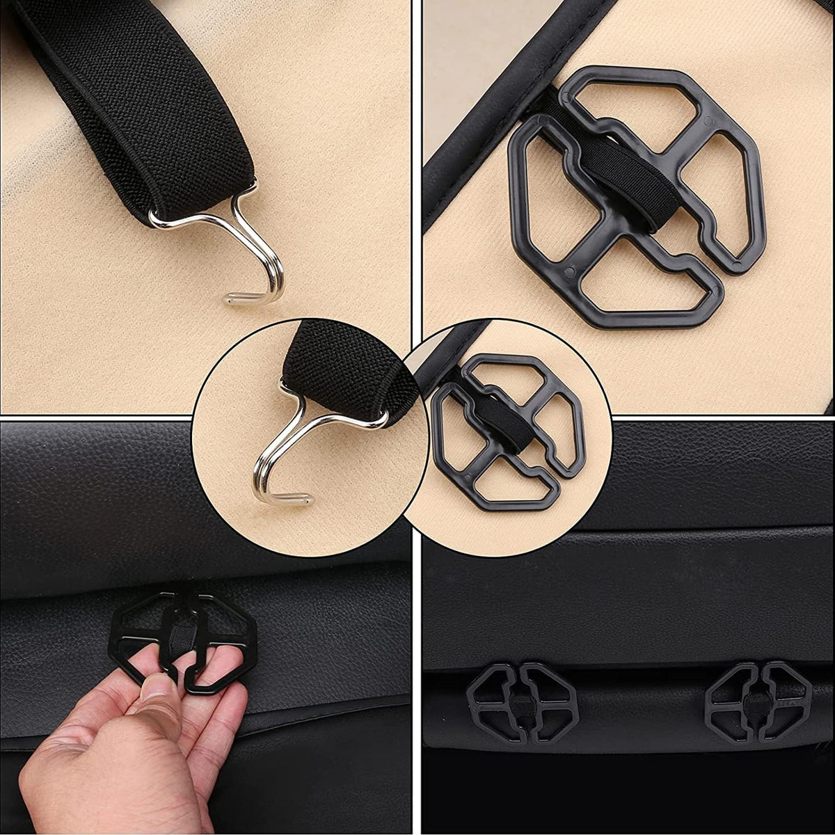 Coverado Seat Covers, Car Seat Covers Front Seats, Car Seat Cover, Car Seat Protector Waterproof, Car Seat Cushion Nappa Leather, Black Seat Covers Carseat Cover Universal Fit for Most Cars