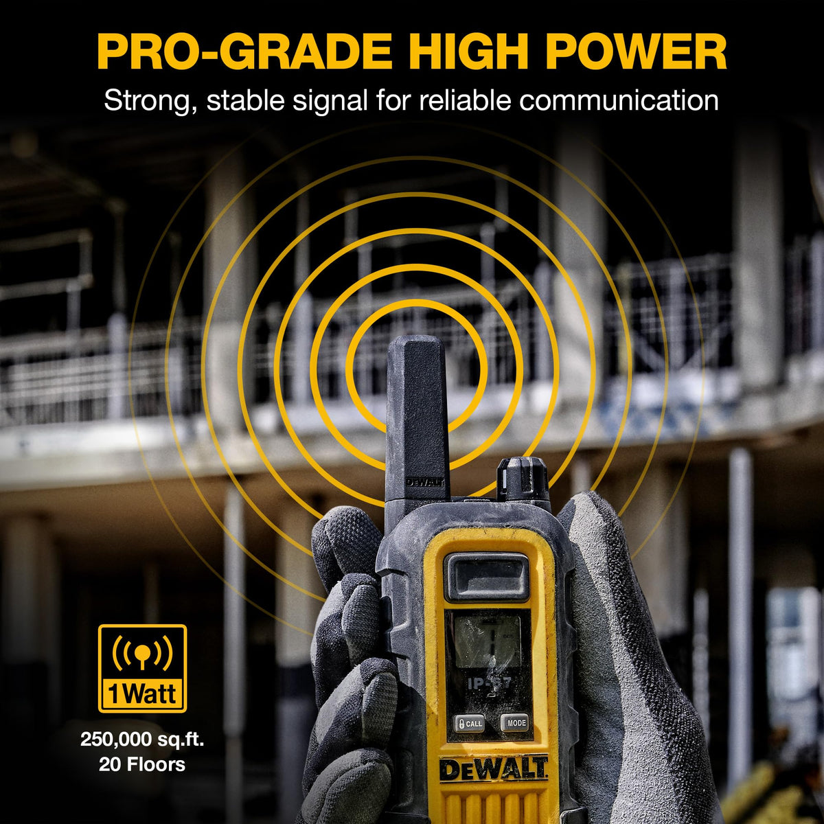 DEWALT DXFRS300 FRS Walkie Talkies, Long Range 2 Way Radio, 1W, IP67 Waterproof, Rechargeable, 2 Pack, DXFRS300
