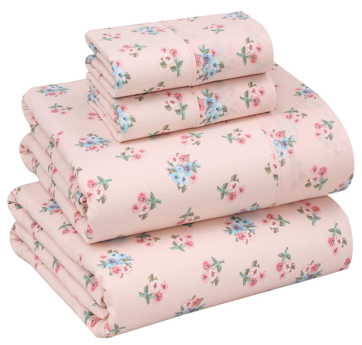 RUVANTI 100% Cotton Percale Sheets Queen Size, Spring On