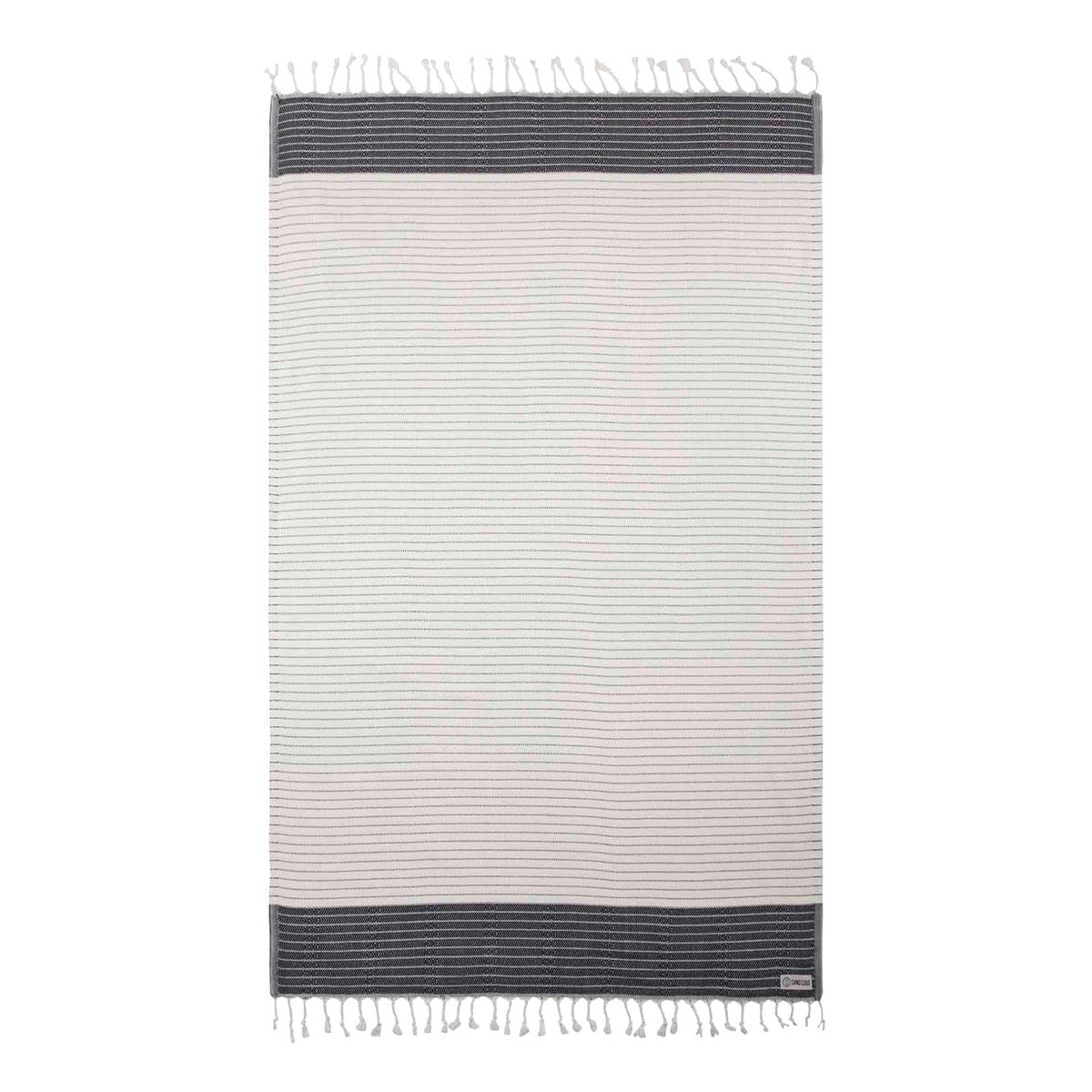 Sand Cloud Turkish Beach Towel - Sand Resistant - Fast Drying -100% Certified Organic Turkish Cotton Yarn - Great for Beach Bath or as a Blanket - As Seen on Shark Tank - Letoon (Black)