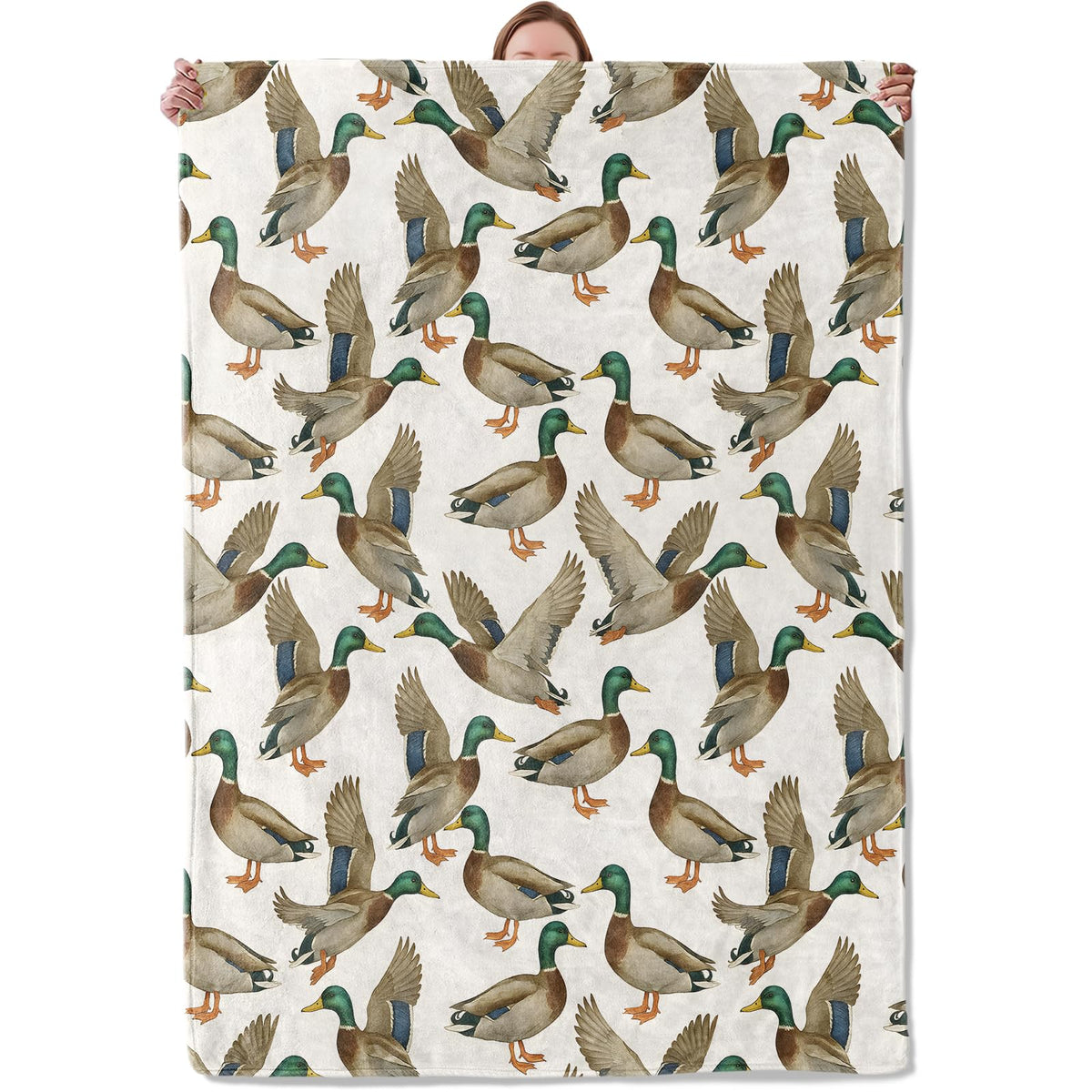 Mallard Duck Blanket Gifts for Women Girls Kids, Soft Warm Lightweight Flannel Waterfowl Throw Blankets for Bedroom Living Room Home Sofa Home Decor 50" x 60"