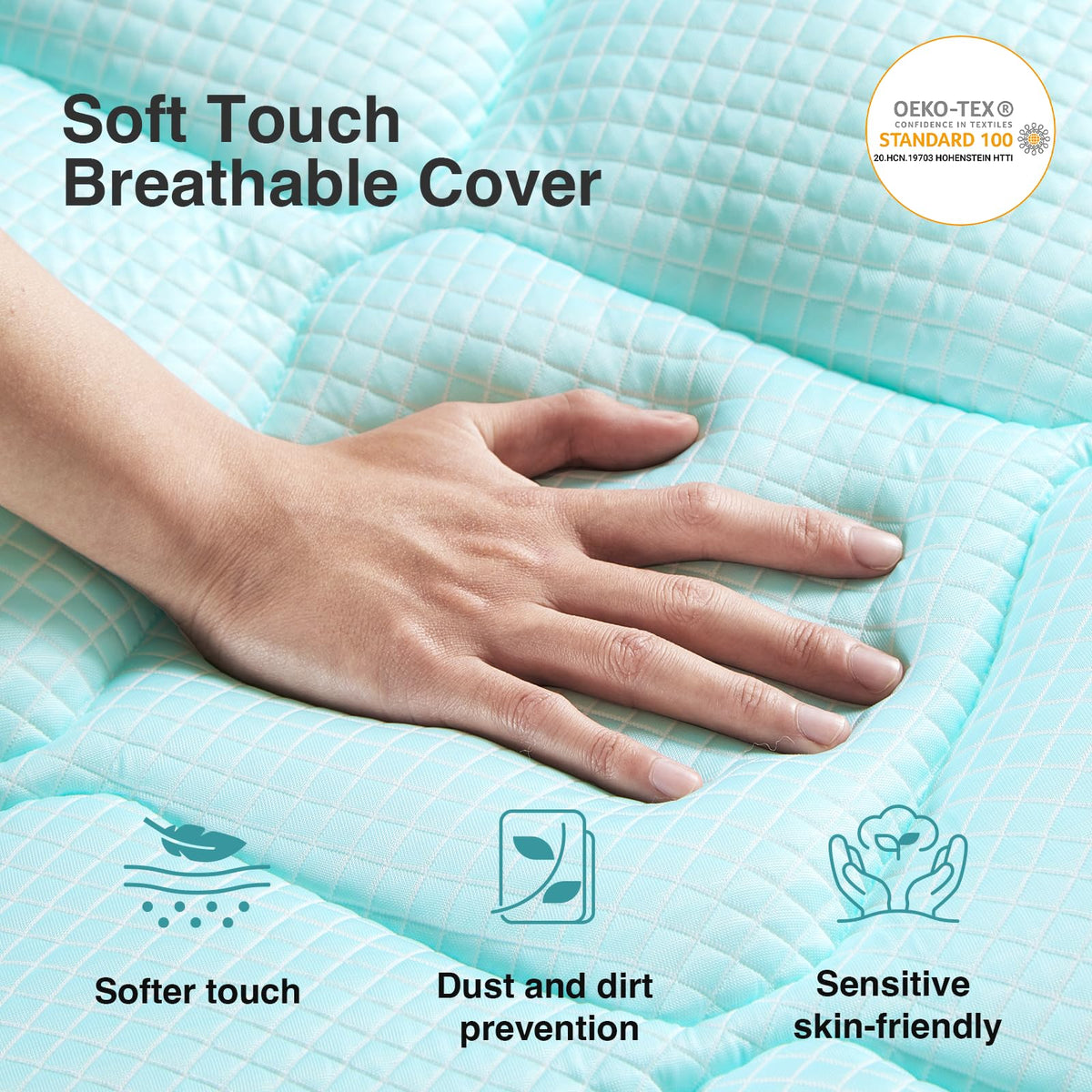 Novilla Cooling Mattress Topper King Size,Mattress Pad with Deep Pocket for 8-21" Mattress,Soft Mattress Cover for Back Pain Relief,3D+7D Down Alternative Bed Topper for Hot Sleepers