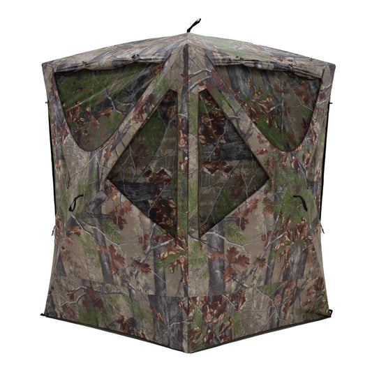 Barronett Blinds® Prowler 300™ Hub Hunting Blind – 80” Tall for Standing Shots, Adjustable Archery Windows, Shoot-Through Mesh, Bloodtrail® Backwoods, PR301BW