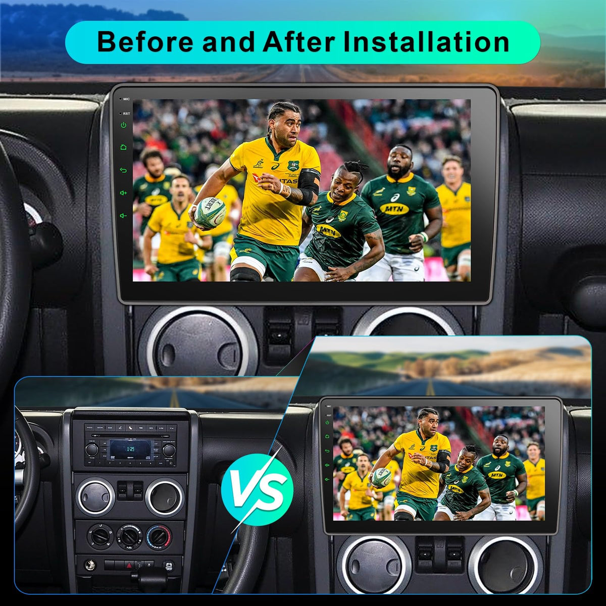 Liunx Car Radio for Jeep Wrangler JK Compass Grand Cherokee Dodge Ram Upgrade Stereo Wireless CarPlay Android Auto,10 '' Touchscreen Head Unit Bluetooth Mirror Link AM/FM SWC